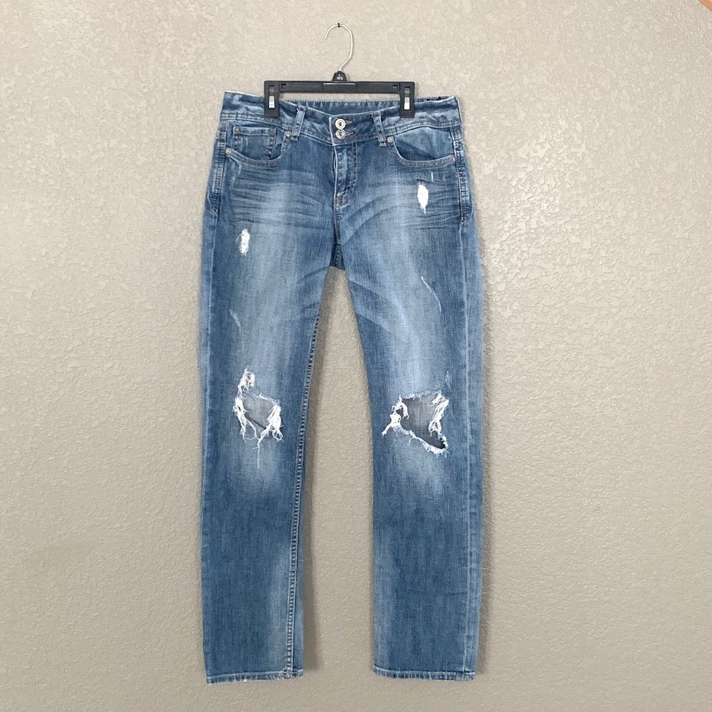 Express Distressed 5 Pocket Jeans